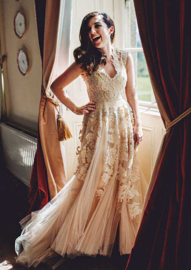 Beautiful Tulle A-Line/Princess Sweetheart Court Train Wedding Dress with Appliqued Embellishments BM bride