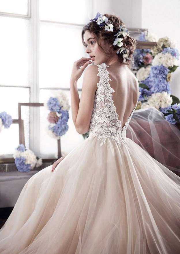 Graceful Tulle Sweep Train Sheath/Column Sleeveless Bateau Wedding Dress with Applique Details BM bride