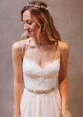 Lace A-Line/Princess Wedding Dress with Sweetheart Neckline and Court Train in Tulle BM bride