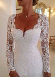 Chic Scalloped Neck Lace A-Line/Princess Wedding Dress with Court Train BM bride