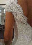 Sweetheart A-Line Tulle Wedding Dress with Short Sleeves and Zipper Closure BM bride