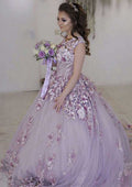 Beautiful Bateau Court Train Lace Wedding Dress with Appliqued Details in A-Line/Princess Style BM bride