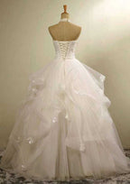 Beaded Halter Organza A-Line Wedding Dress with Long Skirt BM bride