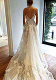 Elegant Lace A-Line/Princess Sweetheart Wedding Dress with Court Train and Pleated Details BM bride