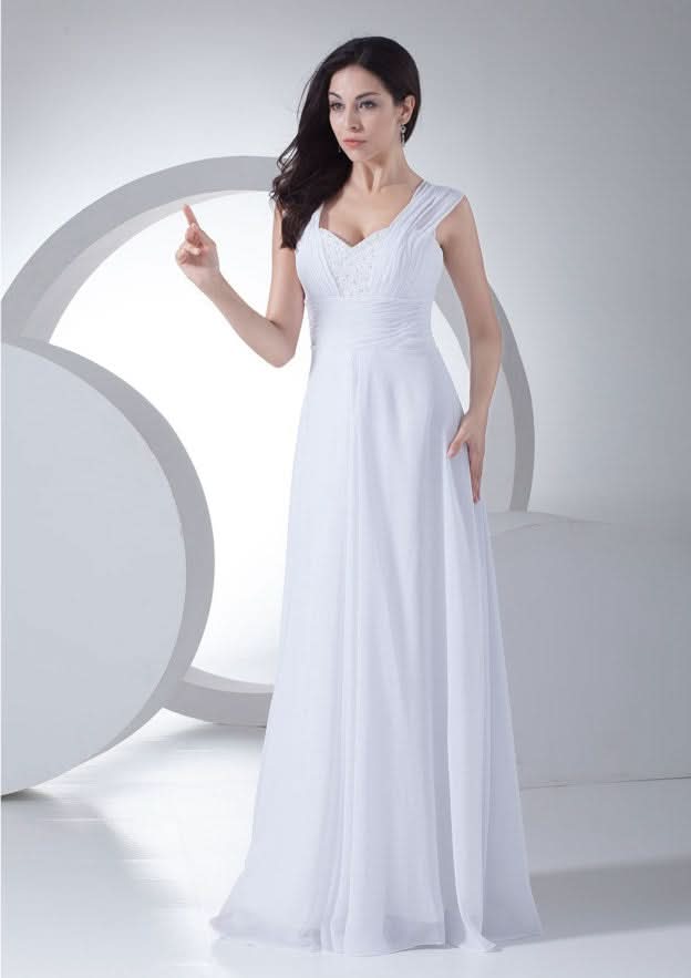 Floor-Length Evening Dress, Chiffon Fabric, A-Line/Princess Style, Sweetheart Neck, With Beading BM bride
