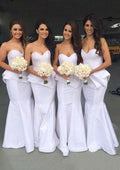 Floor-Length Taffeta Bridesmaid Dress, Trumpet/Mermaid Shape, Sleeveless, Sweetheart Neck BM bride