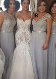 Floor-Length Chiffon Bridesmaid Dress, A-Line/Princess Style, Strapless, With Appliqued Waistband BM bride