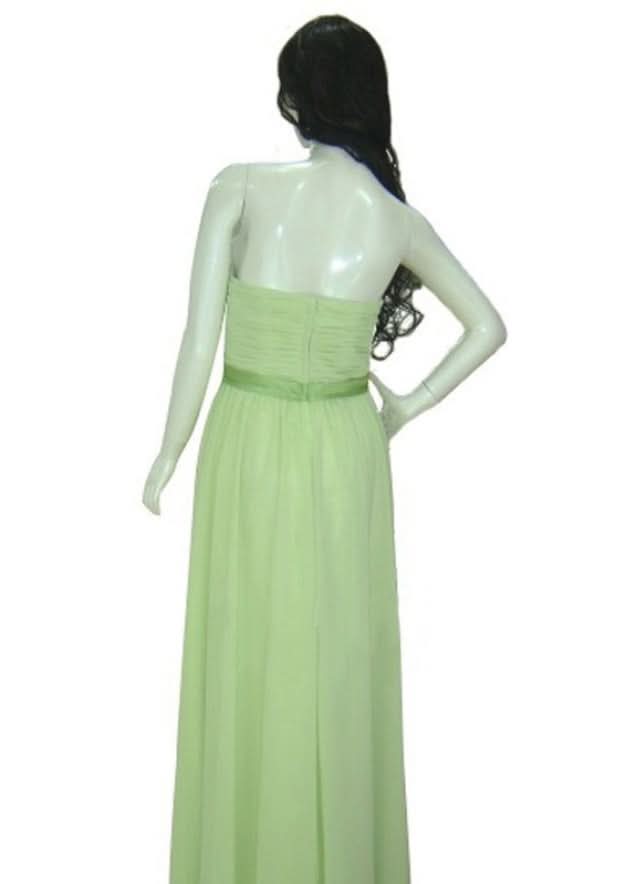 Floor-Length Chiffon Prom Dress, A-Line/Princess Cut, Sweetheart Neck, Sleeveless, With Pleats BM bride
