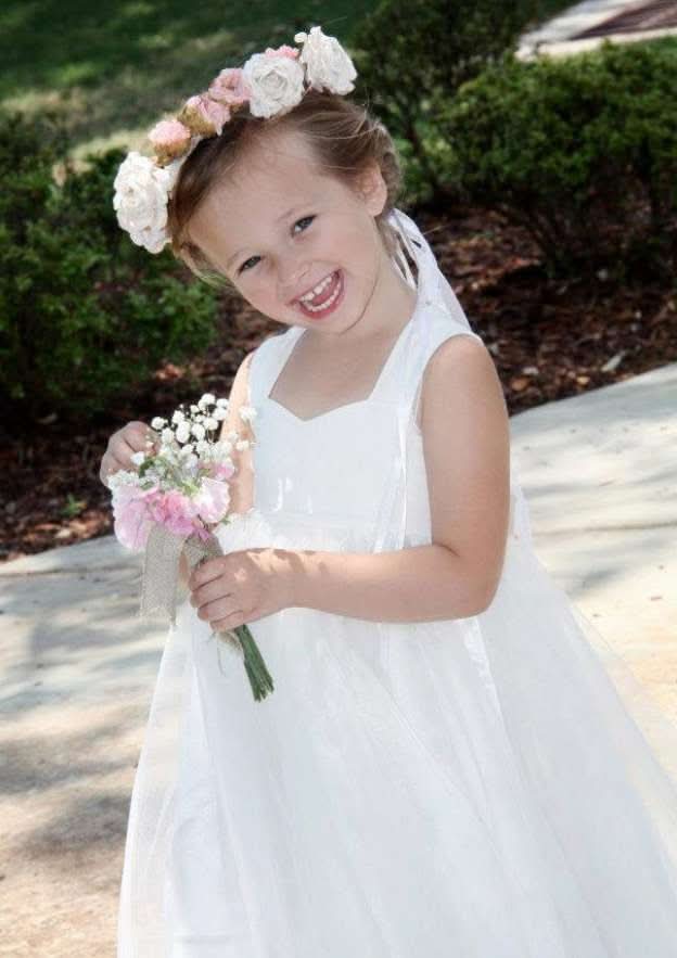 Elegant Tulle Square Neckline Tea-Length A-line Flower Girl Dress with Bandage BM bride
