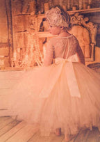 Elegant Tulle Bateau Neck Tea-Length A-line Flower Girl Dress with Lace BM bride