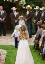 Charming Tulle Scoop Neck Floor-Length A-line Flower Girl Dress with Sequins BM bride