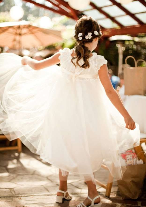Lovely Tulle Bateau Neck Ankle-Length A-line Flower Girl Dress with Bandage BM bride