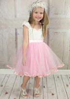 Sweet Tulle Square Neckline Knee-Length A-line Flower Girl Dress with Bowknot BM bride