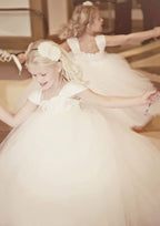 Sweet Tulle Square Neckline Ankle-Length A-line Flower Girl Dress BM bride