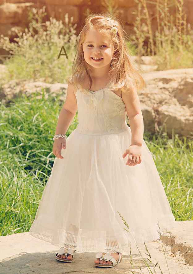 Lovely Chiffon Sweetheart Neck Ankle-Length A-line Flower Girl Dress with Bowknot BM bride