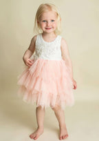 Elegant Tulle Bateau Neck Knee-Length A-line Flower Girl Dress with Lace BM bride