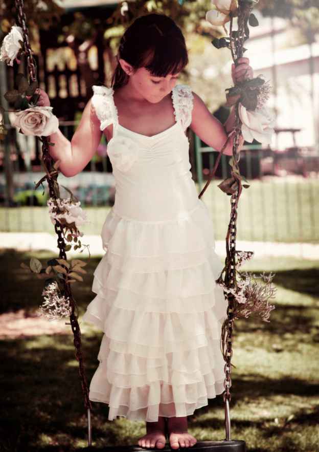 Graceful Chiffon Sweetheart Neck Ankle-Length A-line Flower Girl Dress with Lace BM bride