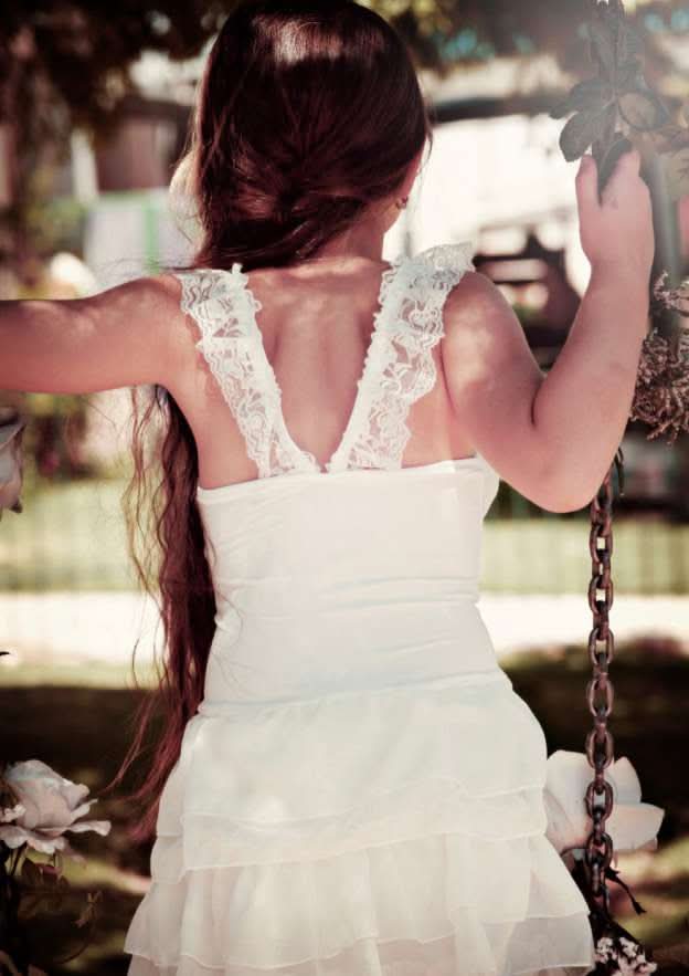 Graceful Chiffon Sweetheart Neck Ankle-Length A-line Flower Girl Dress with Lace BM bride