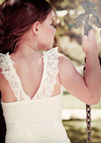 Graceful Chiffon Sweetheart Neck Ankle-Length A-line Flower Girl Dress with Lace BM bride