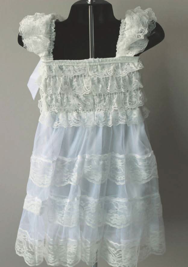 Stylish Lace Square Neckline Tea-Length A-line Flower Girl Dress with Bowknot BM bride
