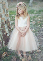 Lovely Tulle Bateau Neck Ankle-Length A-line Flower Girl Dress BM bride