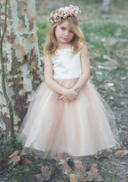 Lovely Tulle Bateau Neck Ankle-Length A-line Flower Girl Dress BM bride