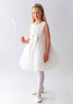 Adorable Tulle Bateau Neck Knee-Length A-line Flower Girl Dress with Lace BM bride