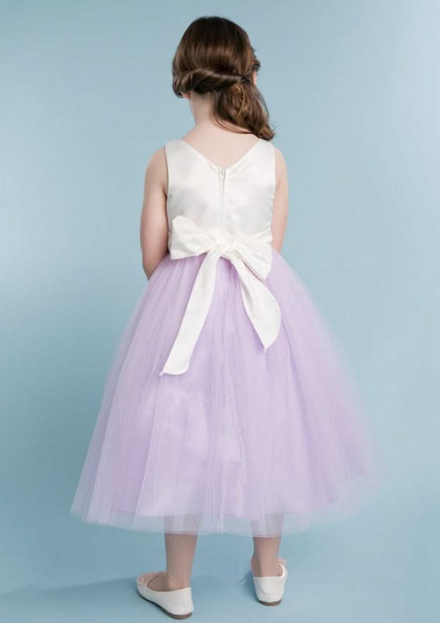Lovely Tulle Bateau Neck Ankle-Length A-line Flower Girl Dress BM bride