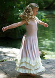 Stylish Jersey Scoop Neck Ankle-Length A-line Flower Girl Dress with Pleated BM bride