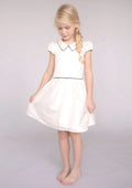 Lovely Satin Bateau Neck Knee-Length A-line Flower Girl Dress BM bride