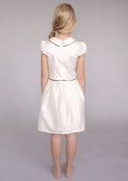 Lovely Satin Bateau Neck Knee-Length A-line Flower Girl Dress BM bride