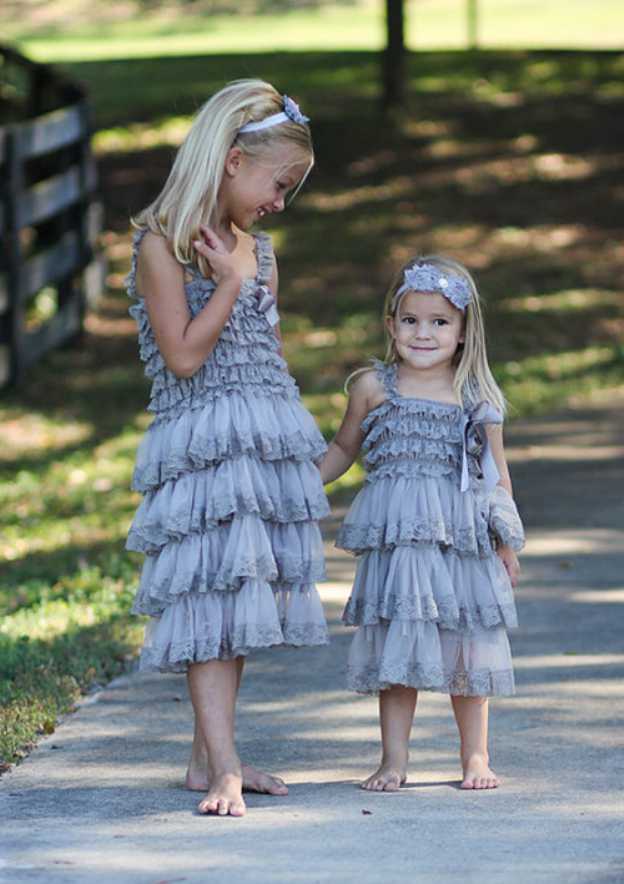 Lovely Tulle Square Neckline Tea-Length A-line Flower Girl Dress with Lace BM bride