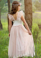 Stylish Chiffon V-Neck Floor-Length A-line Flower Girl Dress with Pleating BM bride