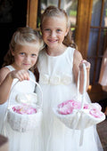 Charming Tulle Bateau Neck Ankle-Length A-line Flower Girl Dress with Waistband BM bride