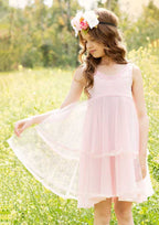 Charming Chiffon Scoop Neck Knee-Length A-line Flower Girl Dress with Pleating BM bride