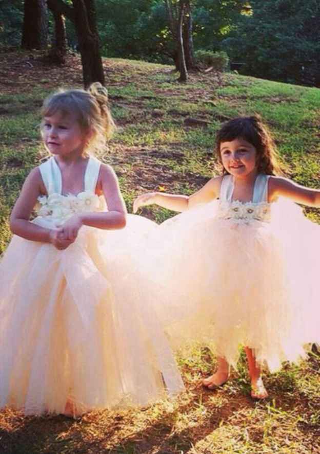 Stylish Tulle Halter Neck Ankle-Length A-line Flower Girl Dress with Appliqued BM bride