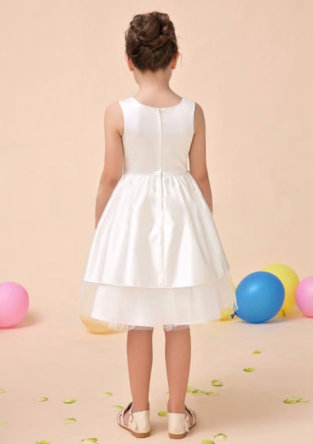 Lovely Tulle Bateau Neck Knee-Length A-line Flower Girl Dress with Waistband BM bride