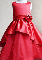 Lovely Tulle Bateau Neck Knee-Length A-line Flower Girl Dress with Waistband BM bride