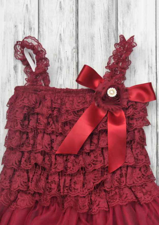 Charming Lace Square Neckline Tea-Length A-line Flower Girl Dress with Pleated BM bride