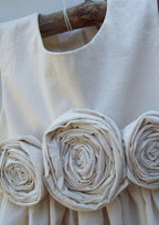 Elegant Satin Bateau Neck Floor-Length A-line Flower Girl Dress with Appliqued BM bride