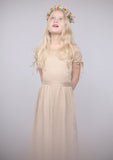 Elegant Lace Bateau Neck Ankle-Length A-line Flower Girl Dress with Waistband BM bride