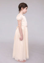 Elegant Lace Bateau Neck Ankle-Length A-line Flower Girl Dress with Waistband BM bride