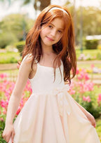 Graceful Chiffon Square Neckline Knee-Length A-line Flower Girl Dress with Bowknot BM bride