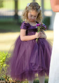 Charming Tulle Sweetheart Neck Tea-Length A-line Flower Girl Dress with Waistband BM bride