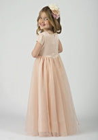 Lovely Tulle Square Neckline Floor-Length A-line Flower Girl Dress with Pleated BM bride