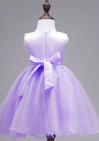Lovely Organza V-Neck Ankle-Length A-line Flower Girl Dress with Bowknot BM bride