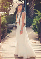 Charming Chiffon Bateau Neck Floor-Length A-line Flower Girl Dress with Bodice BM bride