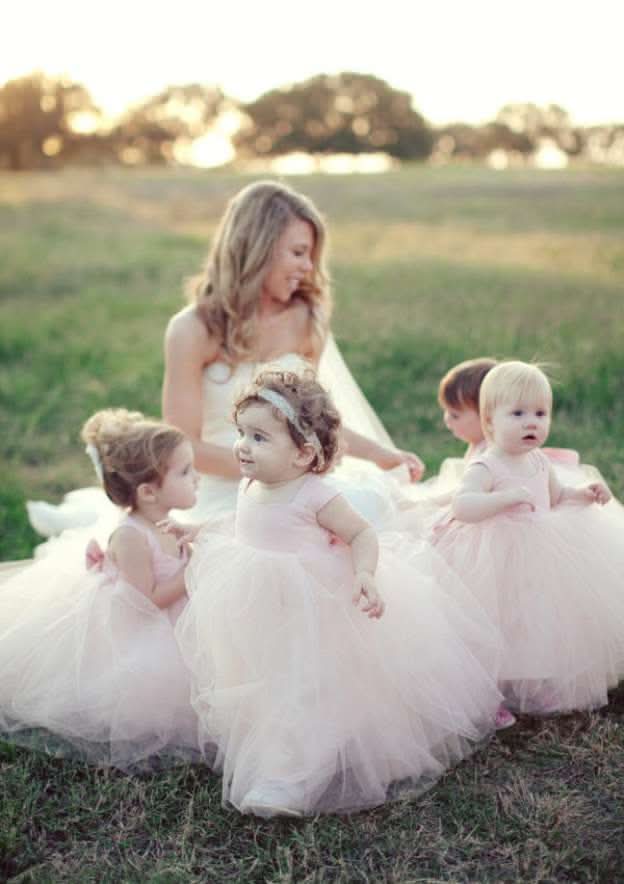 Sweet Tulle Square Neckline Ankle-Length A-line Flower Girl Dress with Bowknot BM bride