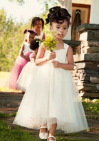 Lovely Tulle Sweetheart Neck Ankle-Length A-line Flower Girl Dress with Bowknot BM bride