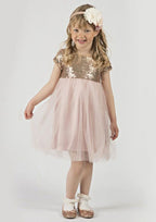 Charming Tulle Bateau Neck Tea-Length A-line Flower Girl Dress with Sequins/Paillettes BM bride
